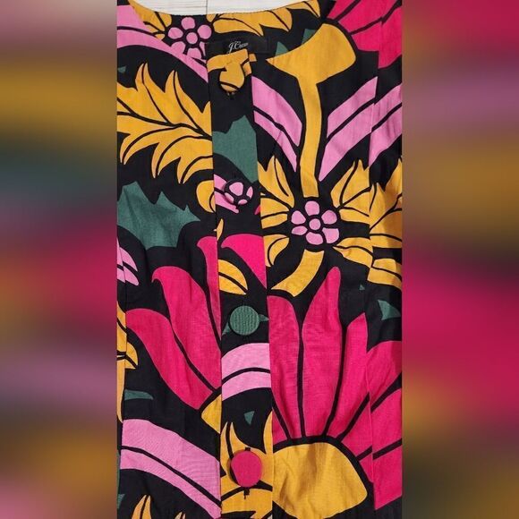 J. Crew Ratti Grandi Tiered Pop Over Dress Beatrice Floral Multi color Size 2 - Picture 6 of 13